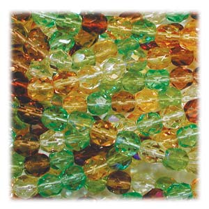 6MM Round Earth Tone Mix Czech Glass Fire Polished Beads