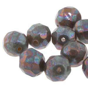 6MM Round Nebula Ivory Czech Glass Fire Polished Beads