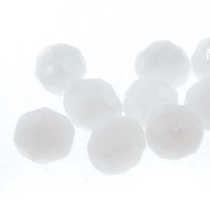 6MM Round White Alabaster Czech Glass Fire Polished Beads