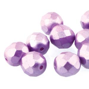 6MM Round Pastel Lilac Czech Glass Fire Polished Beads