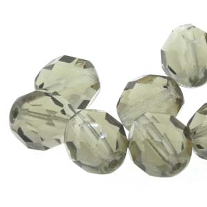 6MM Round Black Diamond Czech Glass Fire Polished Beads