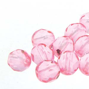 6MM Round New Rose Czech Glass Fire Polished Beads