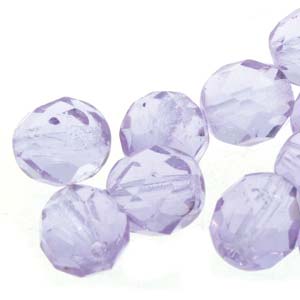 6MM Round Violet Czech Glass Fire Polished Beads
