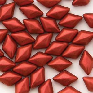 GemDUO 8X5mm Chalk Lava Red Beads