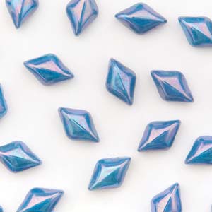 GemDUO 8X5mm Turquoise Blue Nebula Beads