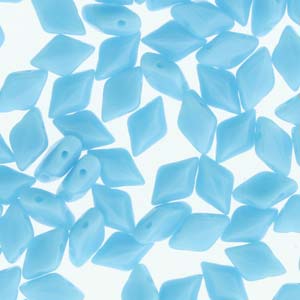 GemDUO 8X5mm Turquoise Blue Opaque Beads