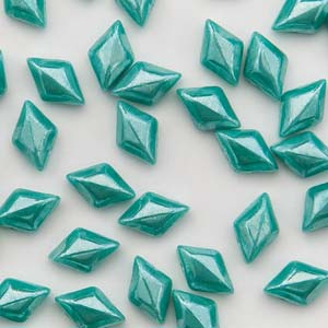 GemDUO 8X5mm Turquoise Green Luster Beads