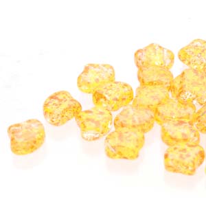 Confetti Splash Orange Yellow Ginko Beads