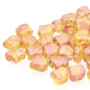 Confetti Splash Red Yellow Ginko Beads