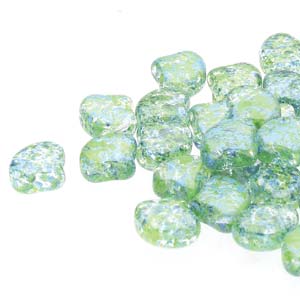 Confetti Splash Blue Green Ginko Beads