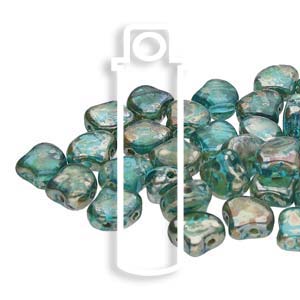 Aquamarine Rembrandt Ginko Beads