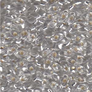 Silver-Lined Crystal Miyuki Long Magatama Beads  4x7mm