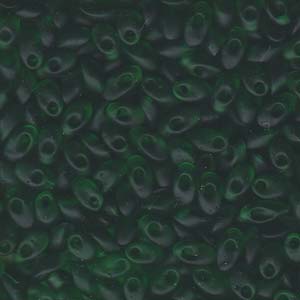 Matte Transparent Green Miyuki Long Magatama Beads  4x7mm