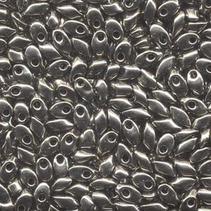 Nickel-Plated Miyuki Long Magatama Beads  4x7mm