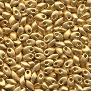 Matte 24Kt Gold Plated Miyuki Long Magatama Beads  4x7mm
