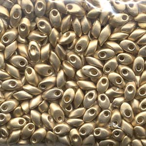 Matte Light Gold Plated Miyuki Long Magatama Beads  4x7mm