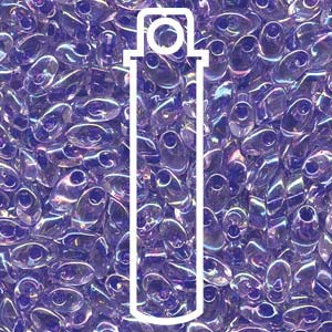 Lavender Lined Crystal AB Miyuki Long Magatama Beads  4x7mm