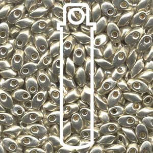 Galvanized Silver Miyuki Long Magatama Beads  4x7mm
