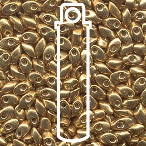 Galvanized Gold Miyuki Long Magatama Beads  4x7mm