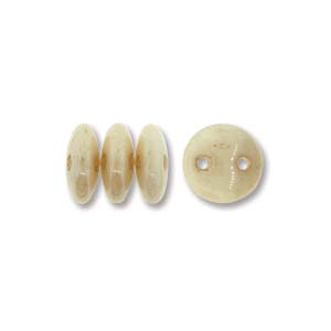 LNT36-LC02010 6mm Lentil 2 Hole Opaque Luster Champagne