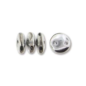 LNT36-S00030 6mm 2 Hole Lentil Silver