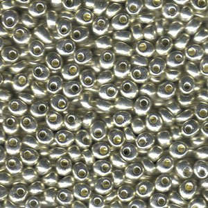 Silver Metallic Miyuki Magatama Beads 4mm