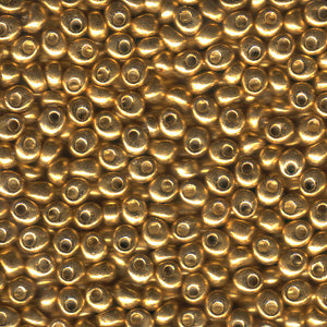 Gold Metallic Miyuki Magatama Beads 4mm