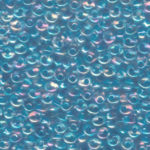 Aqua Lined Crystal AB Miyuki Magatama Beads 4mm