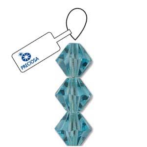 Aqua Bohemica Preciosa Crystal Bicone Beads