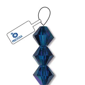 Capri Blue AB Preciosa Crystal Bicone Beads