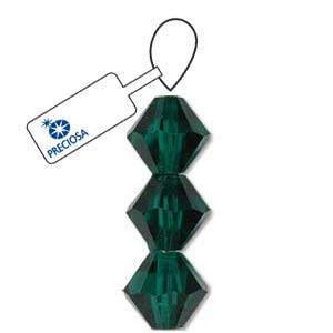 Emerald Preciosa Crystal Bicone Beads
