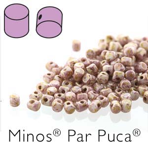 Opaque Mix Rose/Gold Ceramic Minos par Puca Beads