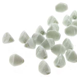 PNC05-02020-14457 Pinch Bead 5mm White Green Luster