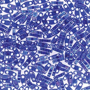 Transparent Cobalt AB Miyuki Tila Seed Beads - Quarter Cut