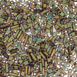 Matte Metallic Khaki Iris Miyuki Quarter Tila Seed Beads