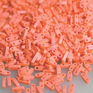 Matte Opaque Orange AB Miyuki Tila Seed Beads - Quarter Cut