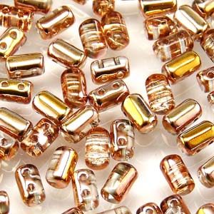 Crystal Capri Gold Czech Glass Rulla Beads