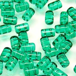 Emerald Czech Glass Rulla Beads