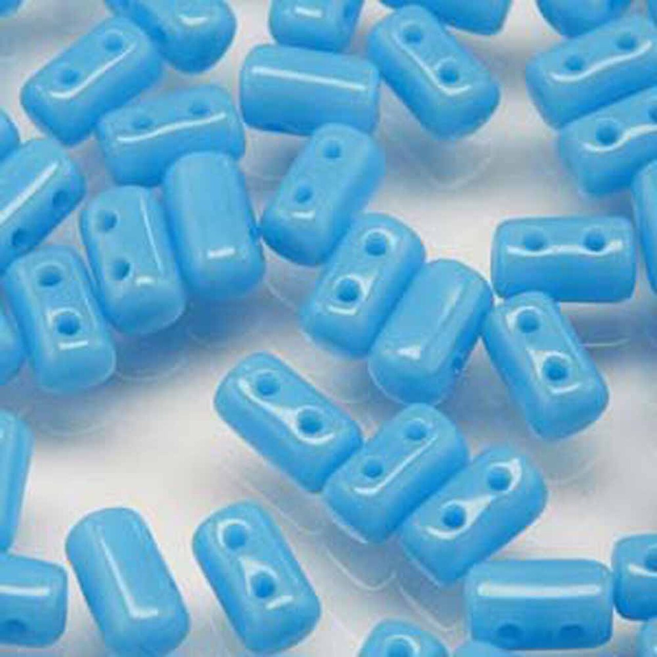 Turquoise Blue Czech Glass Rulla Beads