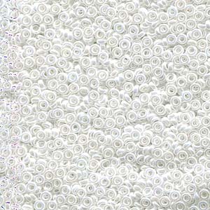 White Opaque Luster Miyuki Spacer Beads 2.2x1mm