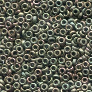 Metallic Khaki Iris Miyuki Spacer Beads 3x1.3mm