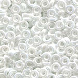White Opaque Luster Miyuki Spacer Beads 3x1.3mm