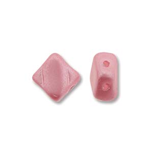 Pastel Pink 6mm 2 Hole Czech Silky Beads
