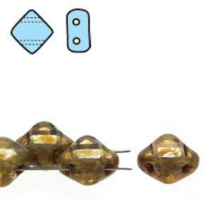 Table Cut Crystal Travertine 6mm 2 Hole Czech Silky Beads