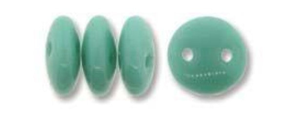 LNT36-63130 6mm 2 Hole Lentil Turquoise