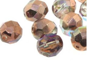 4MM Crystal Copper Rainbow Czech Glass Fire Polished Beads
