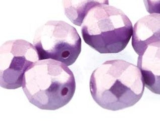 4MM Pastel Lilac Czech Glass Fire Polished Beads