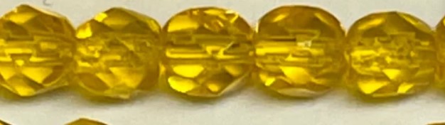 4MM Yellow Amber Czech Glass Fire Polished Beads