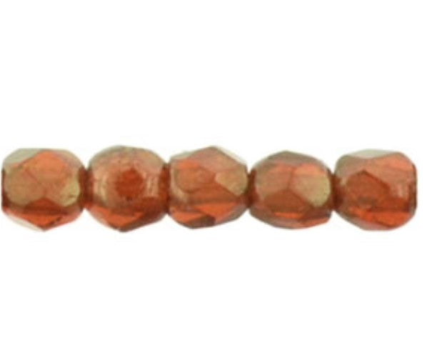 2MM Sunset Maple Czech Glass Fire Polished Beads