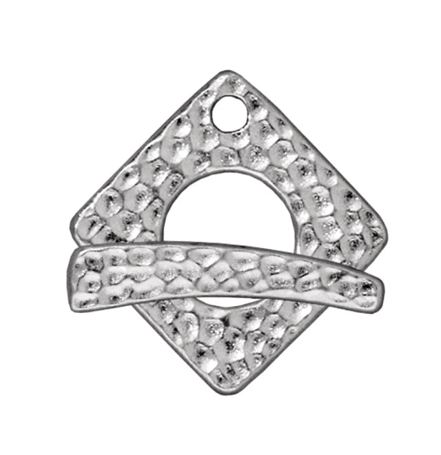 Tierra Cast Hammered Square Toggle 23.5mm